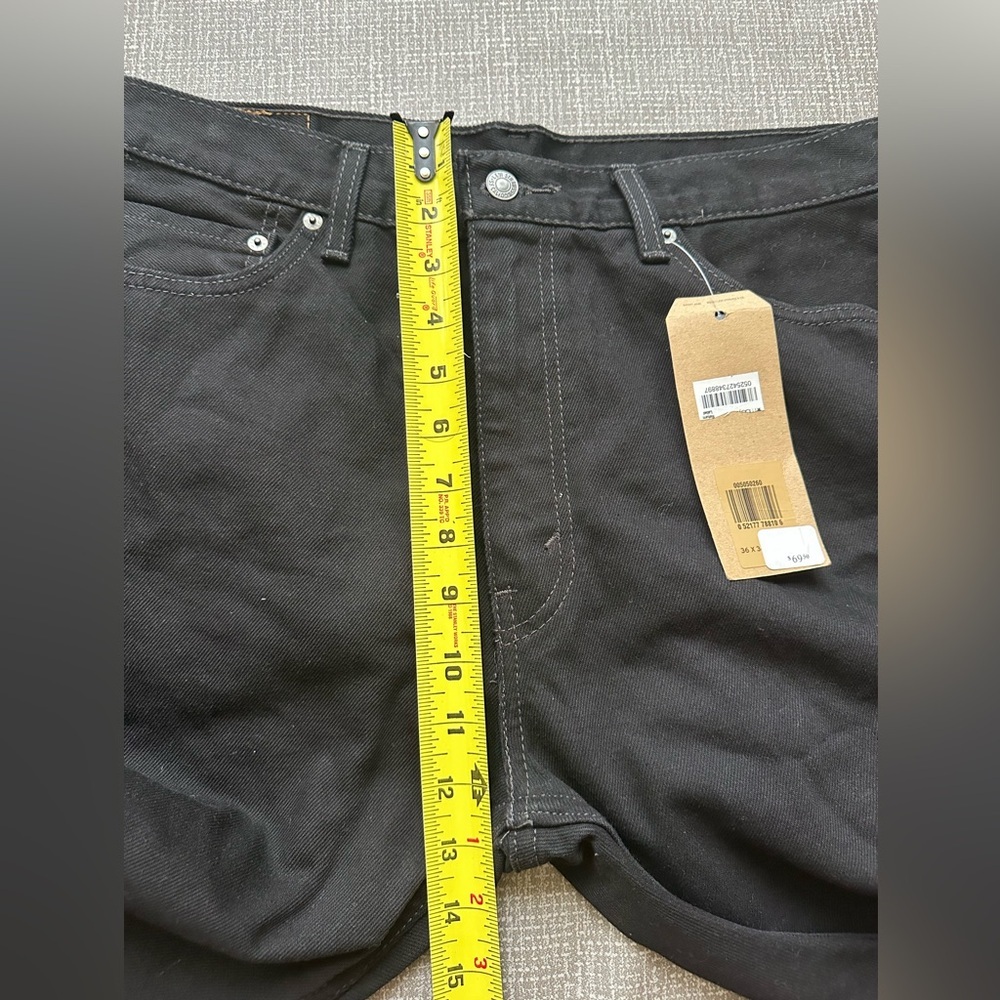 Levi's 505 Regular Fit Men's Black Jeans Size 36x32 Classic Straight‎ Leg Denim - Picture 10 of 12